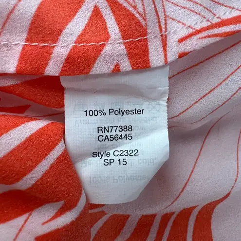 J.Crew Shirt Womens 10 Orange Floral Flower Tropical Office Casual Versatile