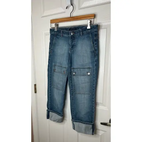 Banana Republic Vintage Y2K 2000s  Cuffed Cropped Jean Capris Pockets Size 4