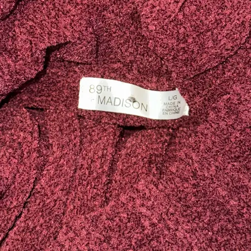 89th & Madison Ribbed Chenille Turtleneck Sweater Plum Women’s Large L Purple