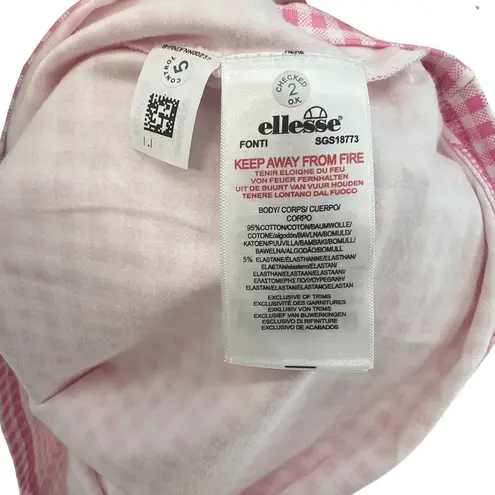 Ellesse Fonti Dress Mini Open Strappy Back Gingham Pink White Size US 10