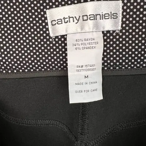 Cathy Daniels black polka dot pull on ankle pants Size Medium