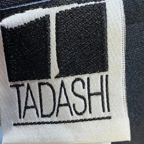 Tadashi Shoji Vintage 90s Tadashi Strapless Mini Sheath Dress Lace Side Panels Satin Black 10