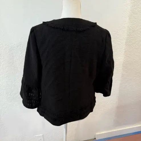 Karl Lagerfeld Paris Women's Cropped Tweed Open-Front Jacket Size 8 Career