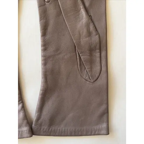 Vintage VTG Lord & Taylor Brown Taupe Silk Lined Leather Gloves Womens 7.5