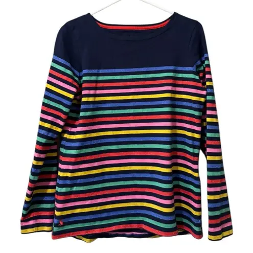 Joules Women Rainbow Stripe Long Sleeve Sweater Size US 6 Colorful Lightweight