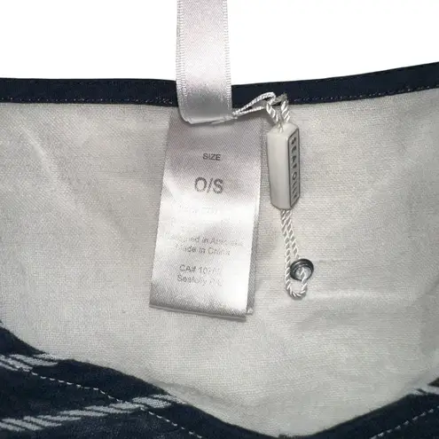 Seafolly Striped Short Navy and White V-Neck Cover-Up ONE SIZE