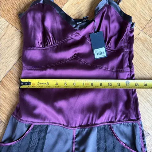 NWT Kiki de Montparnasse Silk Charmeuse Muse Romper, Size XS, Bordeaux Purple