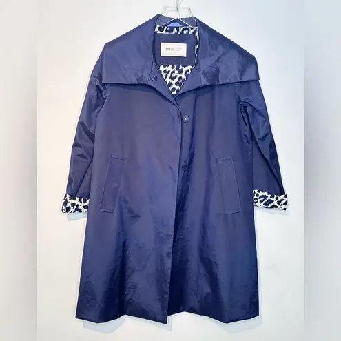 Jane Post Navy Blue Trench Coat All Weather Jacket Size S