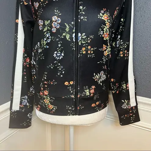 AFRM Floral Track Jacket with Racing Stripe Black Size XS