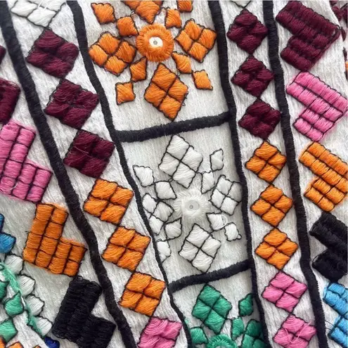 Desigual Juno Dress Embroidered White Cutout Maxi