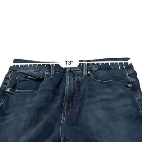 Good American Good Legs Crop Jeans Mid Rise Skinny Leg Distressed Raw Hem Sz 2