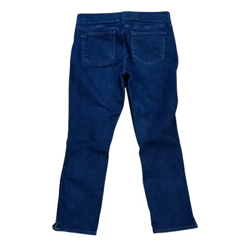 NYDJ Alina Skinny Ankle Pull-On Jeans With Side Slits Dark Blue Size 8 Lift Tuck