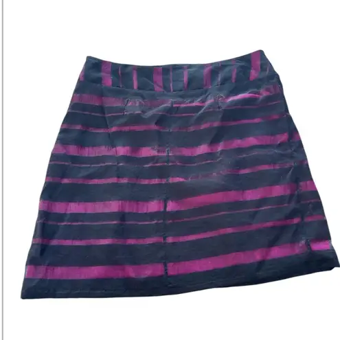 Apostrophe Women's Size 12 Black & Pink A-Line Skirt Semi Sheer Black Overlay