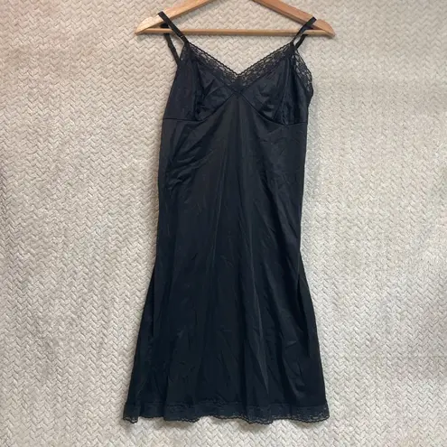 Vanity Fair Vtg Vanity Fair Black Lace Trim Slip Dress size 34 | goth witchy romantic