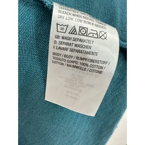 Denim & Co Canyon Retreat Blue French Terry Pullover Seaming Detail Women Small