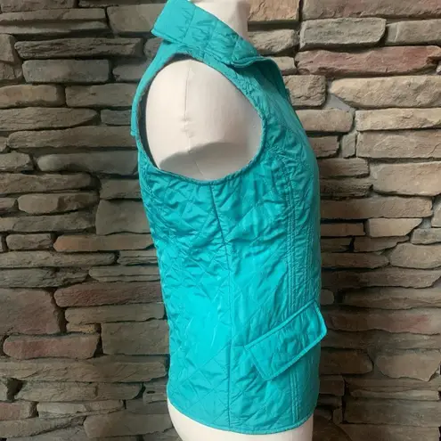 Peck & Peck Women’s Teal Blue Quilted Puffer Vest with pockets size S