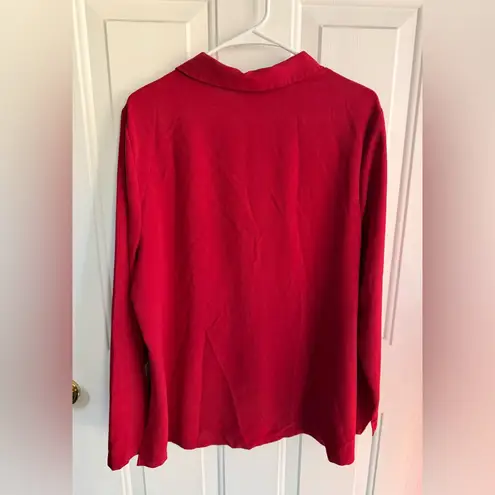 Connected Apparel Red Lightweight Button Blazer Top Women’s XL.