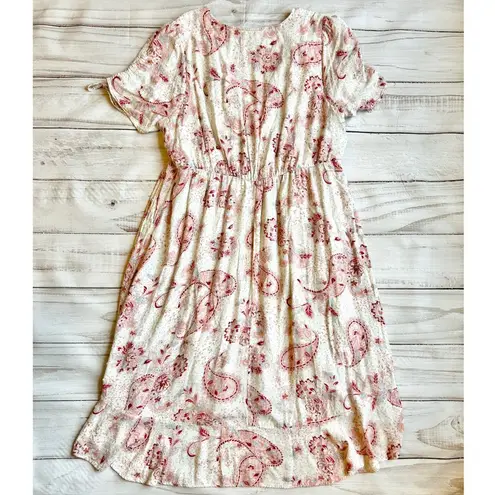 Torrid  Midi Swiss Rayon Surplice Hi Lo Dress Paisley Print Size 2X