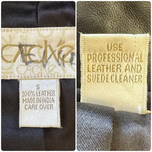 Vintage 90s CACHÉ Black 100% Leather Moto