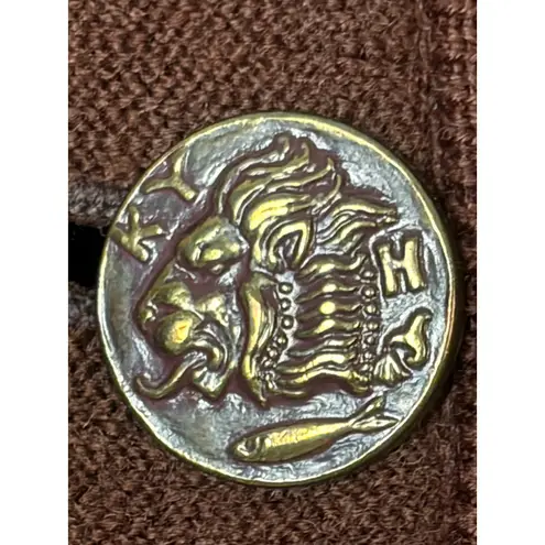 Vintage 80s/90s Geiger Austria Wool Cardigan Brown Boiled Wool Jacket Size 44