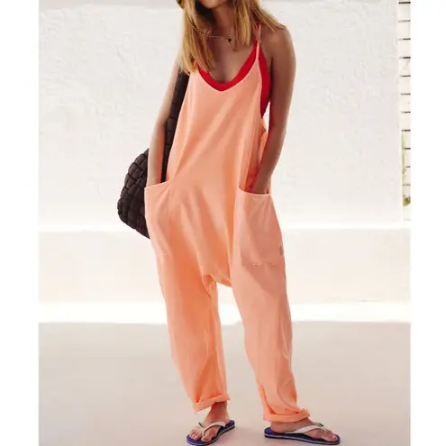 FP Movement by Free People Hot Shot Onesie in Pastel Peach Sz M NWT Orange Size M