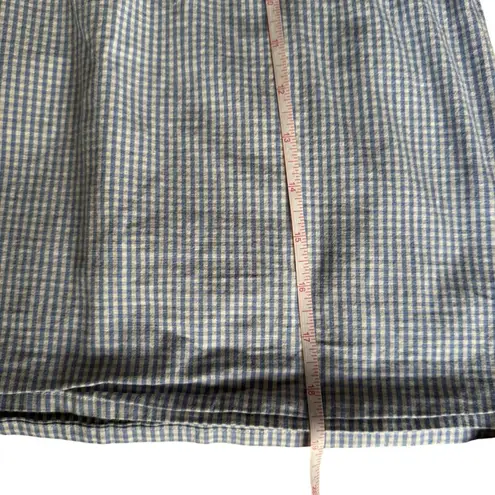 Blue White Gingham Crop Top Size S Spaghetti Strap Heart Neck Tie Back Y2K Cute