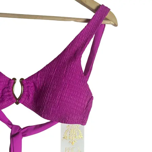 BECCA by Rebecca virtue Becca Vivid Pink Stephanie Tie Back Bralette Bikini Swimsuit Top Size Small