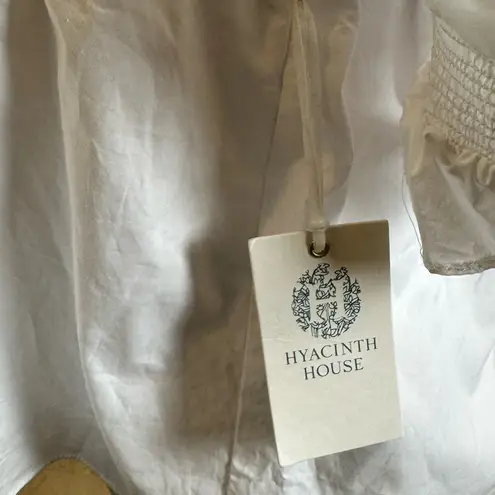 Tuckernuck Hyacinth House Palmer Smocked Ruffle Puff Sleeve White Blouse Size XS