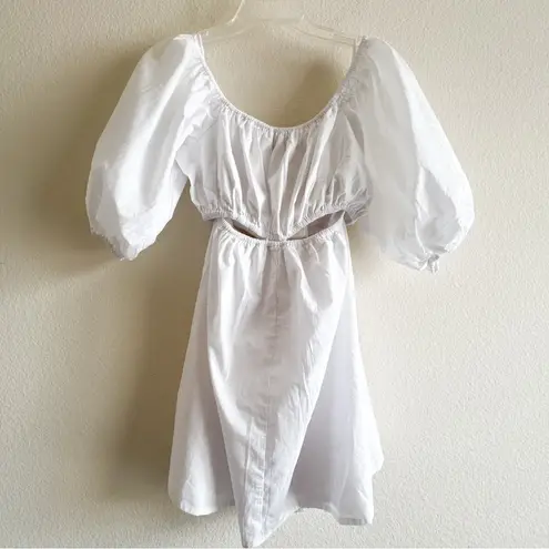Faithfull the Brand New Gabrielli Mini Dress cut out White Size M/ US 6