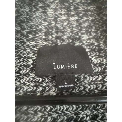 Boutique Lumiere Womens Black Oversized Open Front Draped Sweater Vest sz L Minimalist