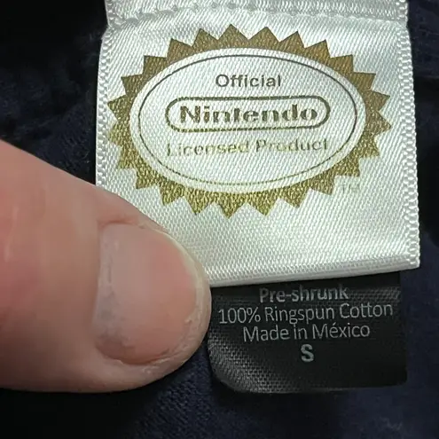 Nintendo Zelda Floral Graphic Navy Blue T Shirt Size Small Kidcore 90s Retro