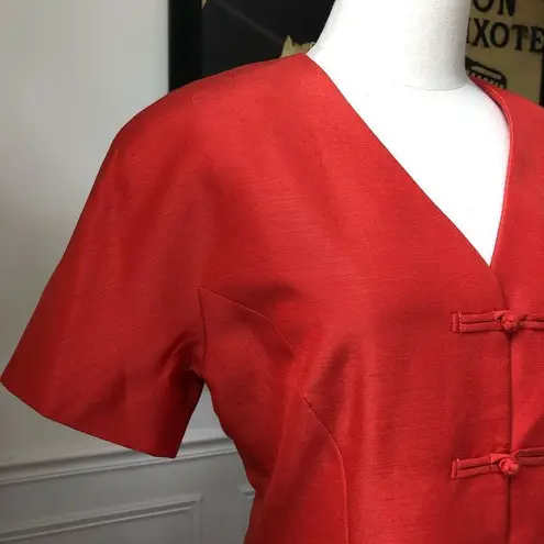 Vintage Spiegel Linen Blend Short Sleeve Blazer 8 Orange