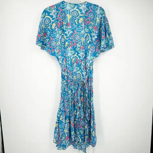 J. McLaughlin Womens Modal Silk Blend Bells Beach Neo Sanibel Wrap Dress Size S