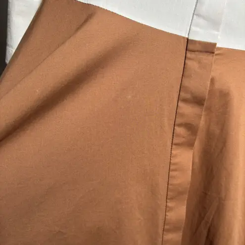 Marianna Déri Colorblock Shirt Dress S Karamel Red 3/4 Sleeve Midi $360 SEE White