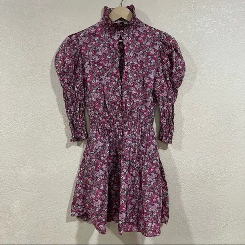 Philosophy di Lorenzo Serafini Red Floral Puff Shoulder Mini Dress Size 4