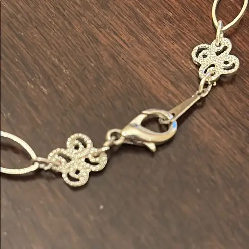 Intricate Silver Bracelet Anklet with Floral Links