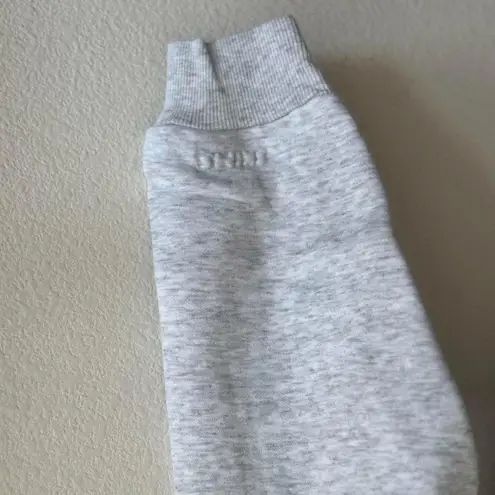 SKIMS Cotton Fleece Classic Crewneck in Light Heather Grey, Size XXS