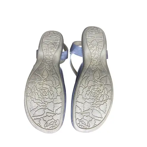 Josef Seibel Fiona 13 Light Blue Grey Leather Flats Cross