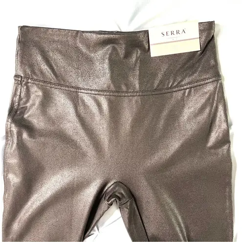 Serra Faux Leather Leggings Elastic Waist Stretch Black Size Small