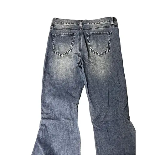 Nordstrom Blue Revival Isla Wide Leg Flared Mid Rise Denim Women’s Jeans 26 Blue