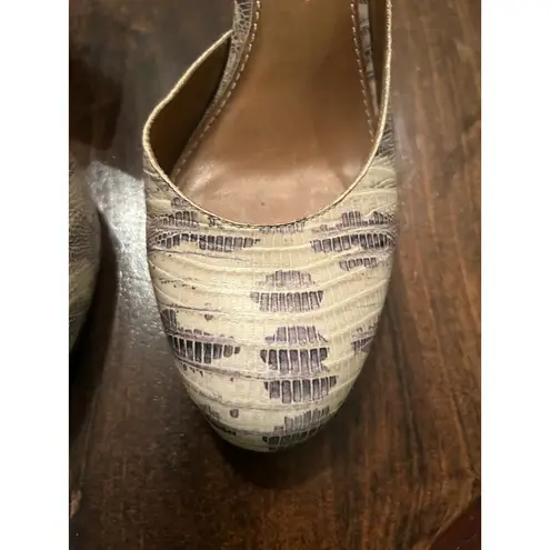 Anthropologie  Schuler & Sons Philadelphia Snakeskin Wooden Wedges Shoes Size 9