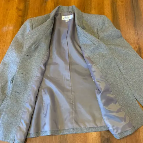Le Suit 2 piece Pants and Blazer 10 Petite Gray Slacks Jacket Tweed