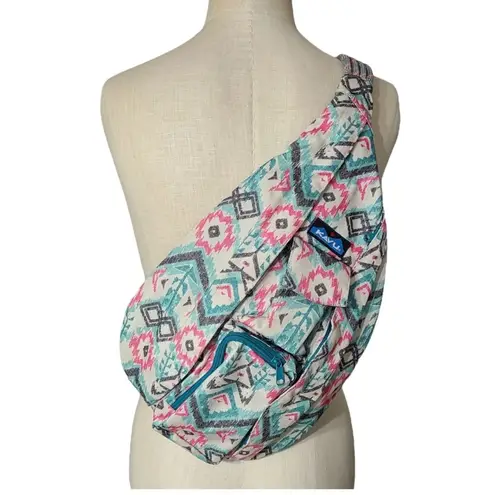 KAVU Rope Bag Sling Pack Backpack Pixie Island Ikat. Like new.
