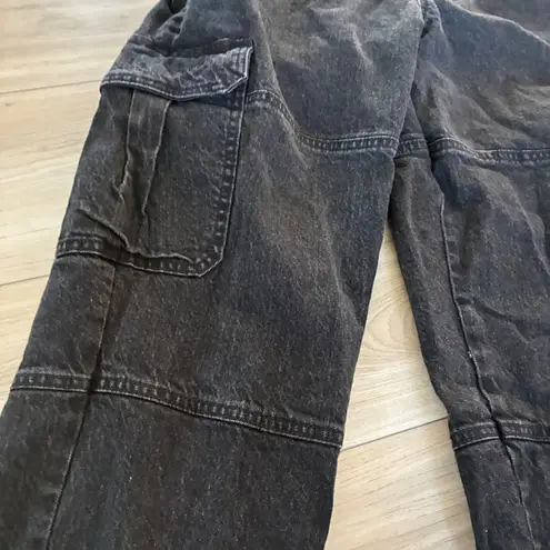 Isabel Maternity Black Denim Cargo Jeans Size 12 Relaxed Fit