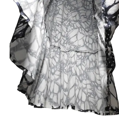 Stillwater Butterfly Abstract Print Long Sleeve Maxi Dress in White/Blue