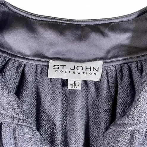 Blue/Purple St. John Collection jacket with silver zipper gem closure