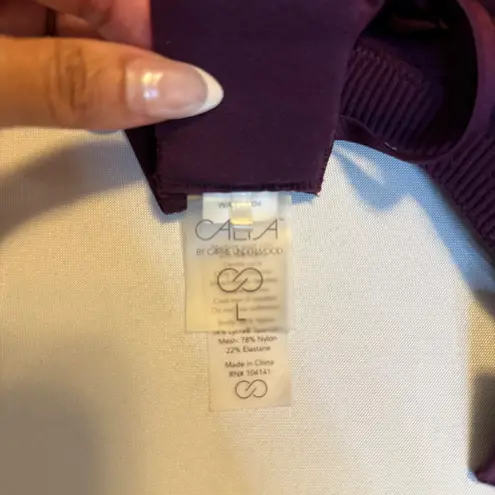 Calia Sports Bra Plum Purple Racerback Support Workout Fitness Activewear Large