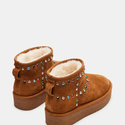 Steve Madden NEW  Comfy Chestnut Suede Rhinestones