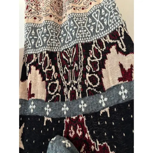 Free People Americana Cardigan Womens XS Duster Hooded Boho Patchwork Oversized Blue