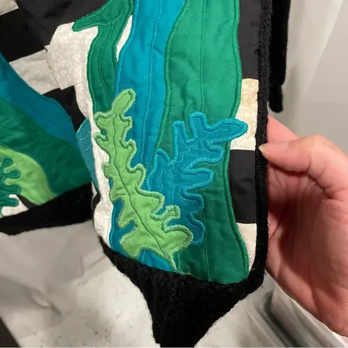 Fab funky fish quilted front sweater chunky button hand made oversized Pink Size XL